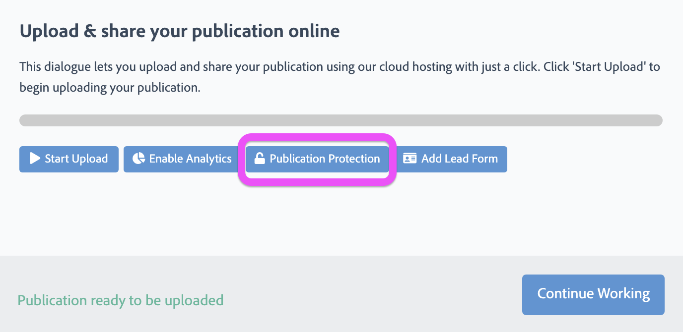 Publication protection in FlowPaper
