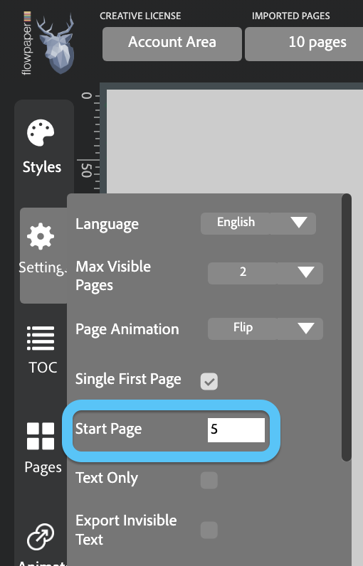 How to Start a Flipbook on a Specific Page