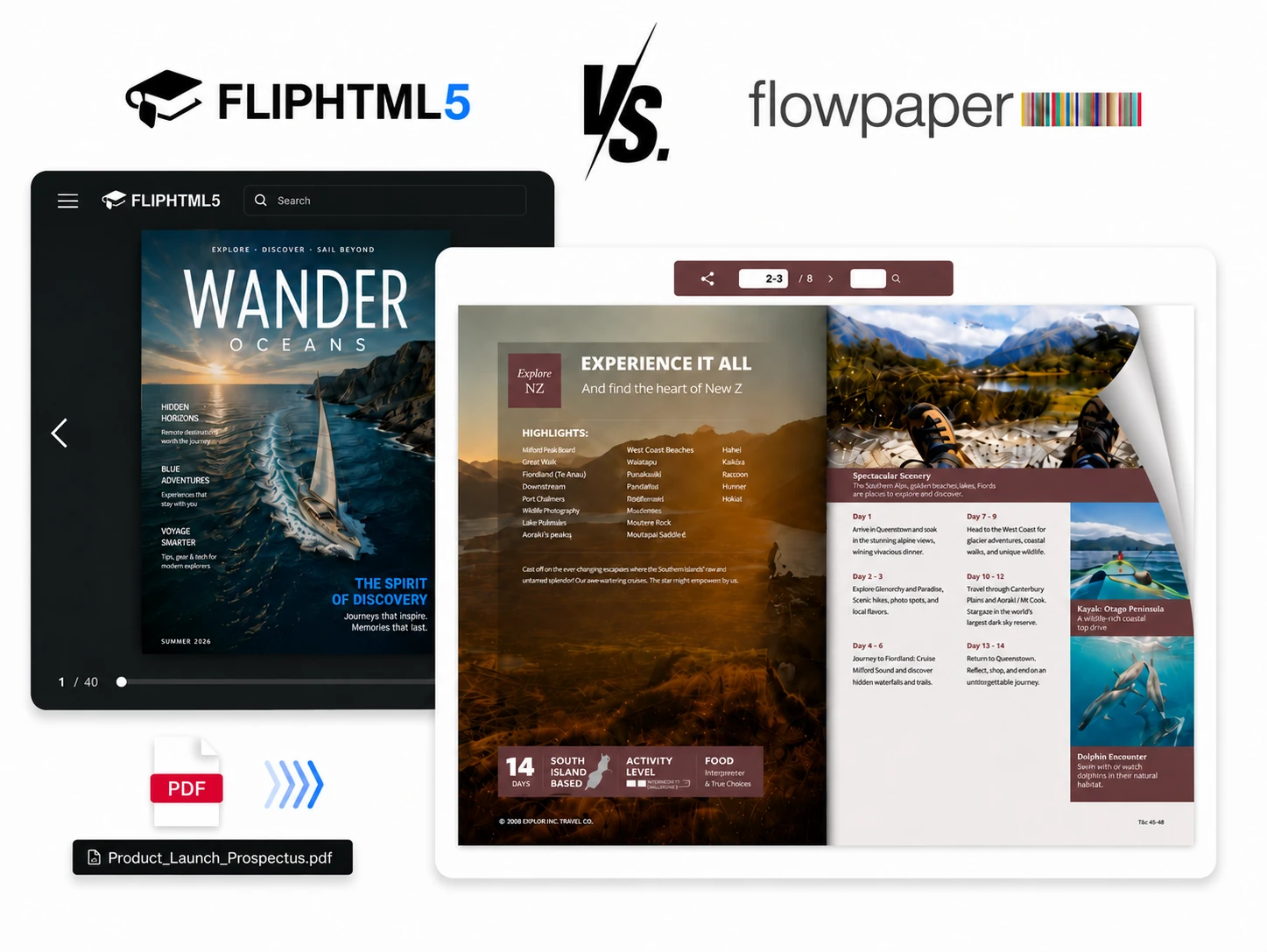 FlowPaper vs FlipHTML5 comparison
