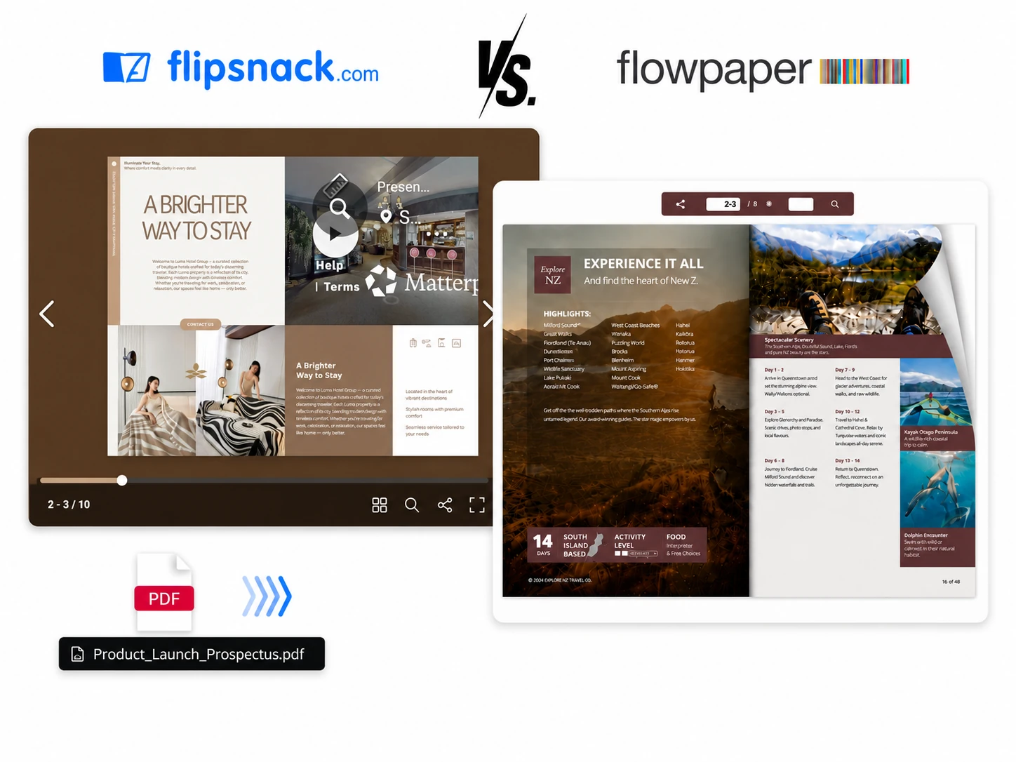 FlowPaper vs Flipsnack comparison